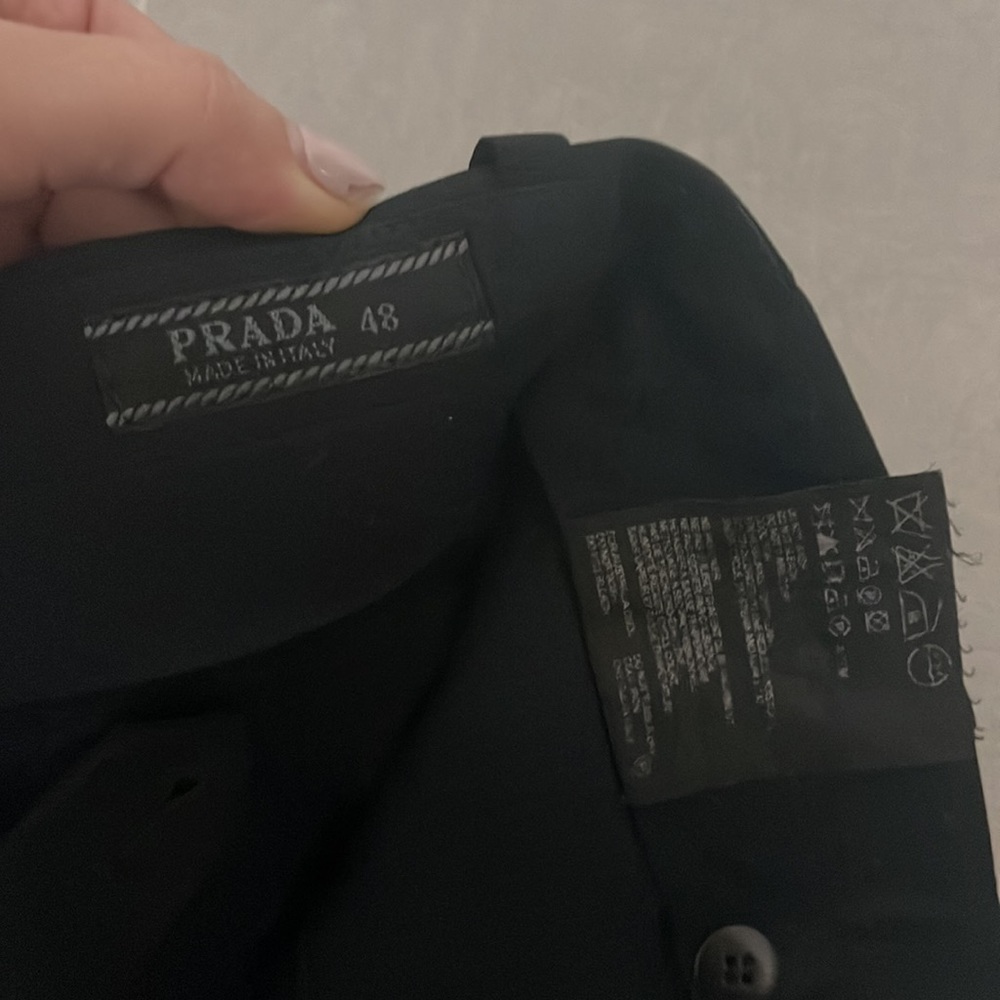 Men Prada men size 48 waist 30 84% wool adjustable black pants